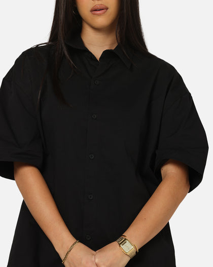 Saint Morta Pearl Script Button Up Shirt Black