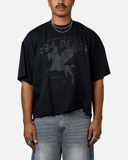 MNML Moth Eaten Cropped T-Shirt Black