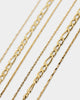 Raising Hell Women's Fine Chain Figaro Stack Necklace Set Gold