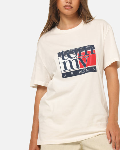 Tommy Jeans Slim RWB Flag T-Shirt Ancient White