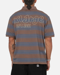 X-Large Streets Short Sleeve Polo T-Shirt Chestnut
