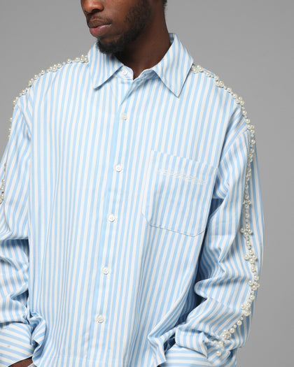 Loiter Pearl Button Up Shirt Blue Stripe