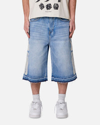 MNML Ultra Baggy Bone Denim Shorts Blue