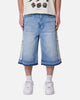 MNML Ultra Baggy Bone Denim Shorts Blue