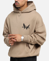 Saint Morta Black Doves Boxy Hoodie Tan