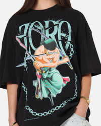 73Studio X One Piece Zoro Vintage T-Shirt Off Black