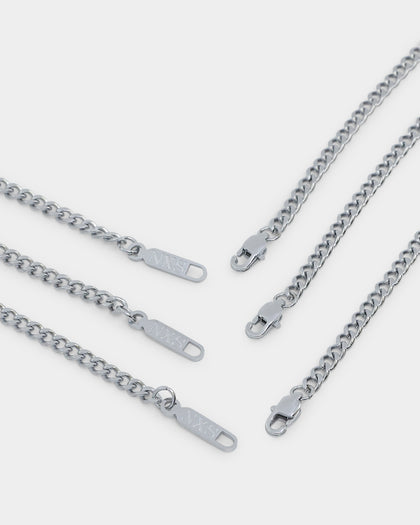 NXS 3mm Cuban Chain Set White Gold