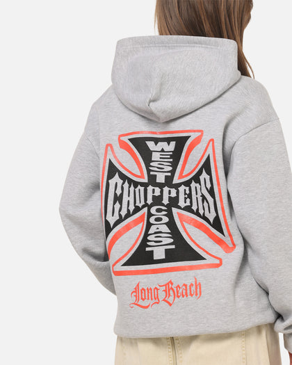 West Coast Choppers Choppers Cross Hoodie Grey Marle