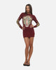 Ed Hardy Women's Divine Long Sleeve Dress Burgundy