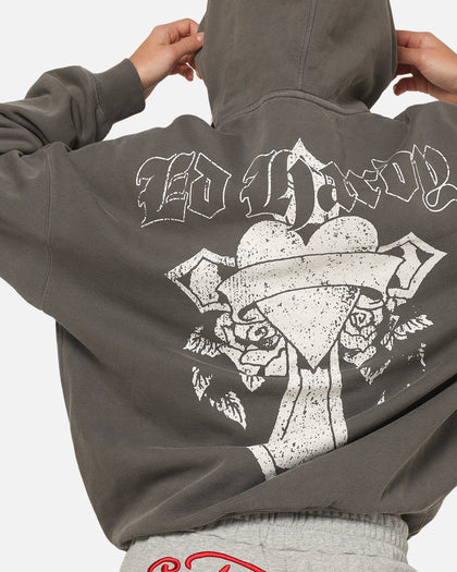 Ed Hardy Sacred Heart Hoodie Washed Charcoal