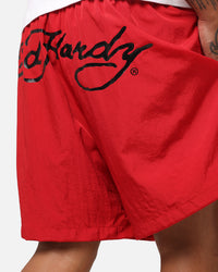 Ed Hardy Tribal Dragon Shorts Red