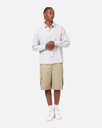 Carre Oxford Stripe Long Sleeve Button Up Shirt White/Green