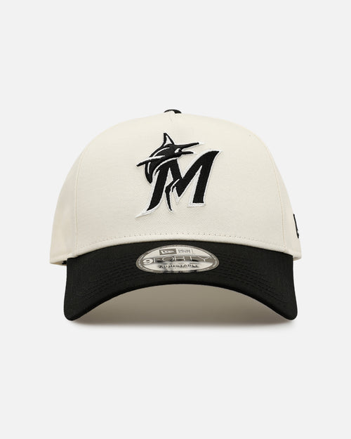 New Era Miami Marlins 'Easy Chrome Black' 9FORTY A-Frame Snapback Chrome/Black