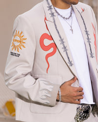 Loiter Western Blazer Jacket Off White