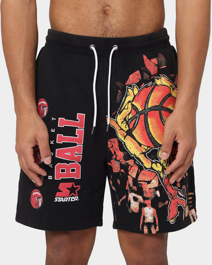 Starter Slamming Track Shorts Washed Black