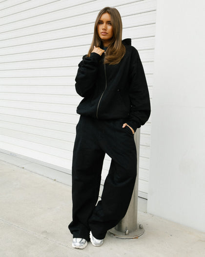 American Thrift Zip Hoodie Black