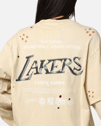 Mitchell & Ness Los Angeles Lakers Chromed Mock Long Sleeve T-Shirt Khaki