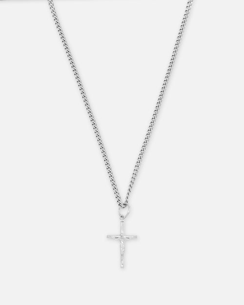 Saint Morta Crucifix Cuban Necklace White Gold