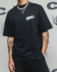 Carre Tag Mock Neck T-Shirt Black