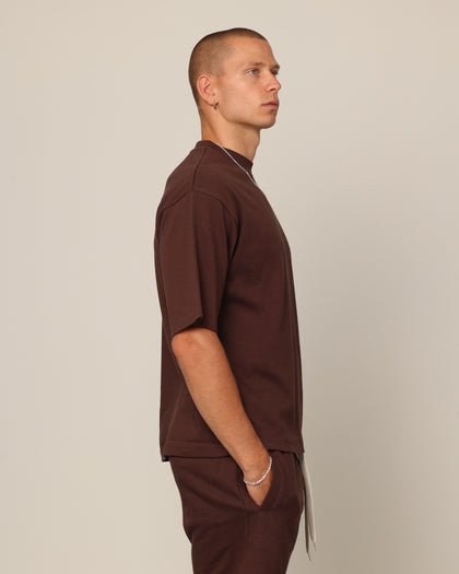 Carré Blanc Boxy T-Shirt Brown