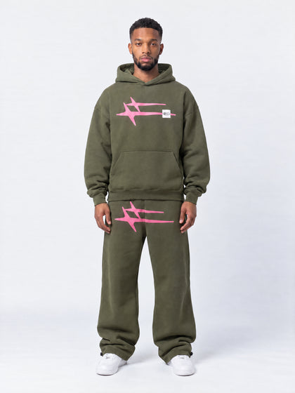 Loiter Hybrid Sweatpants Olive/Pink