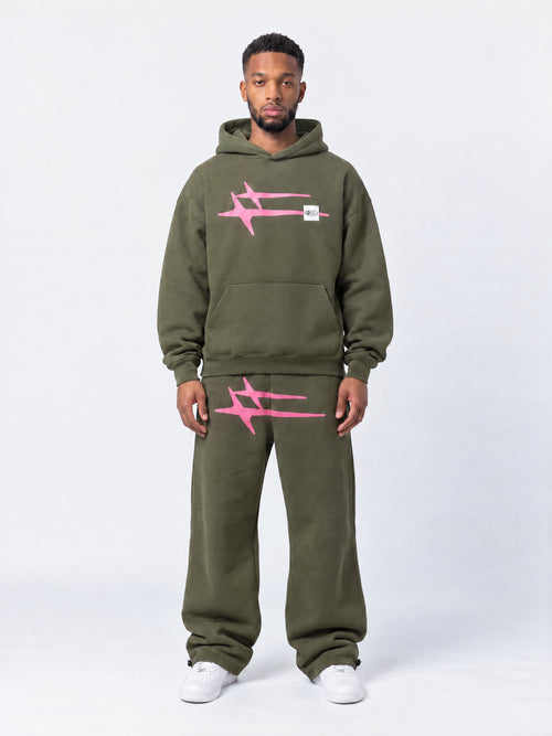 Loiter Hybrid Sweatpants Olive/Pink