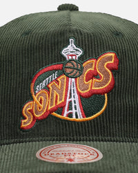 Mitchell & Ness Seattle SuperSonics 'Retro' Deadstock Corduroy Snapback Green
