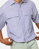 MNML Cropped Striped Short Sleeve Shirt Blue