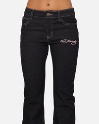 Ed Hardy Women's Rose Bootcut Jeans Raw Indigo