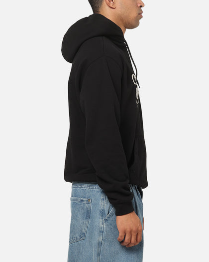 S Double Brush Pullover Hoodie Black