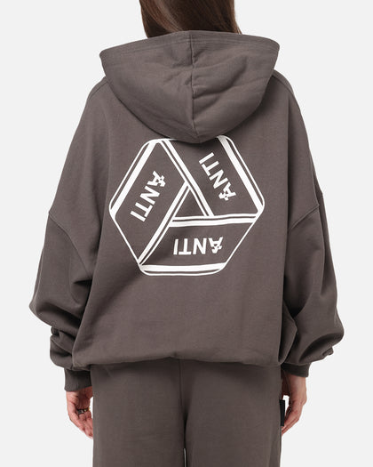 The Anti Order Reverse Logo Hoodie Charcoal Grey
