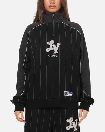 Carre Las Vegas City Series Quarter Zip Crewneck Black Pinstripe