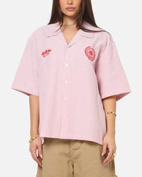 Carre Rose Pinstripe Button Up Shirt Red Stripe