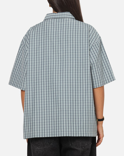 Carre Plaid Button Up Shirt Green-Plaid