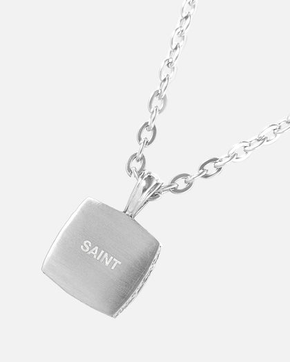 Saint Morta Malachite Pendant Chain White Gold