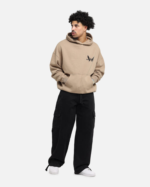 Saint Morta Black Doves Boxy Hoodie Tan