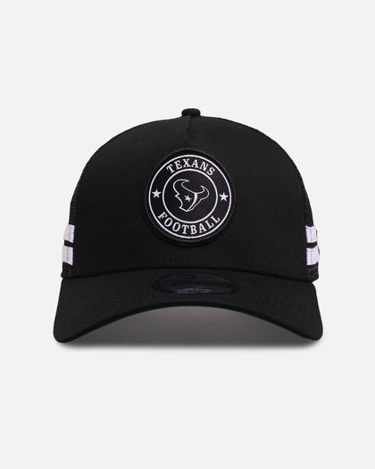 New Era Houston Texans 'Stripe' 9FORTY A-Frame Trucker Snapback Black/White