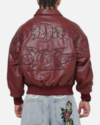 Ed Hardy Studded Bomber Jacket Red