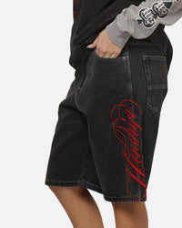 Worship Scripted Big Dawg Jean Shorts Used Black