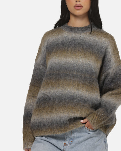Carre Ombre Knitted Jumper Brown Stripe