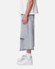 MNML Panelled Denim Shorts Light Blue Wash