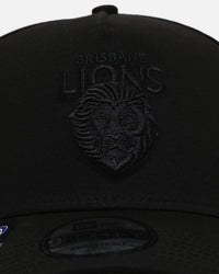 New Era Brisbane Lions 'Triple Black' 9FORTY A-Frame Snapback Black