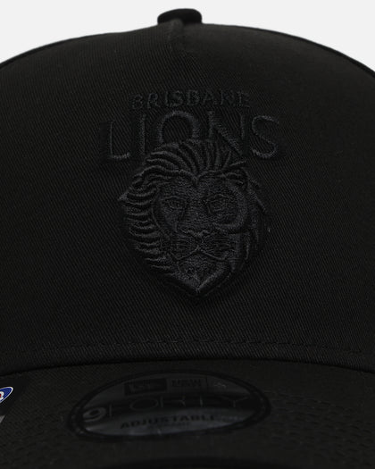 New Era Brisbane Lions 'Triple Black' 9FORTY A-Frame Snapback Black