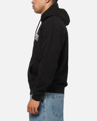 S Double Cursive Zip Hoodie Black
