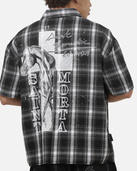 Saint Morta Dark Romance Button Up Shirt Black/White