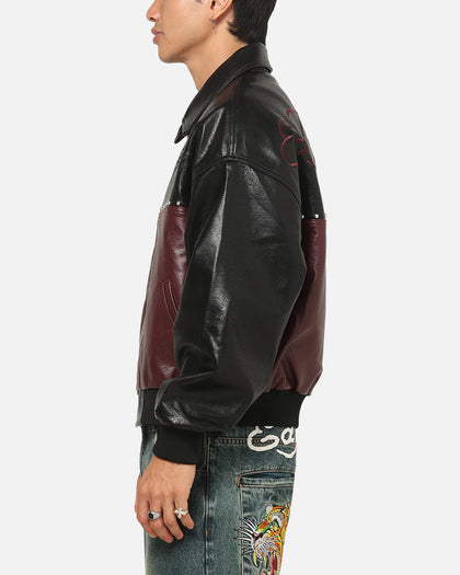 Ed Hardy Voltage Bomber Jacket Black/Burgundy