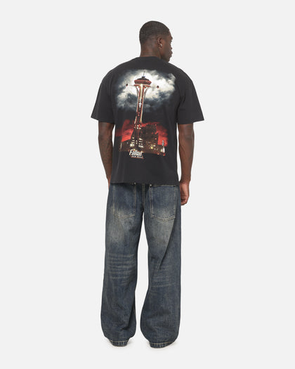 73Studio X Fallout Take Her For A Spin T-Shirt Black Acidwash