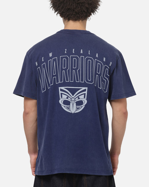 Bleacher Athletic New Zealand Warriors NRL Attrition Washed T-Shirt Blue