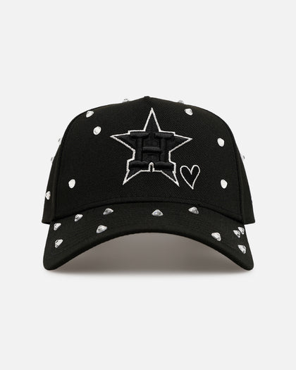 New Era Houston Astros 'Black Satin Hearts' 9FORTY A-Frame Snapback Black