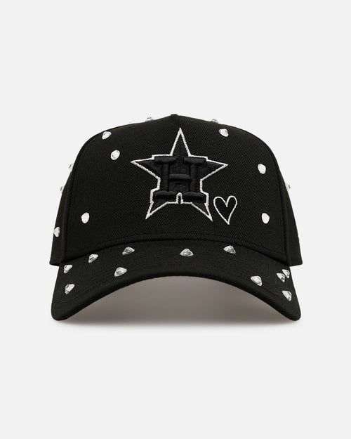 New Era Houston Astros 'Black Satin Hearts' 9FORTY A-Frame Snapback Black